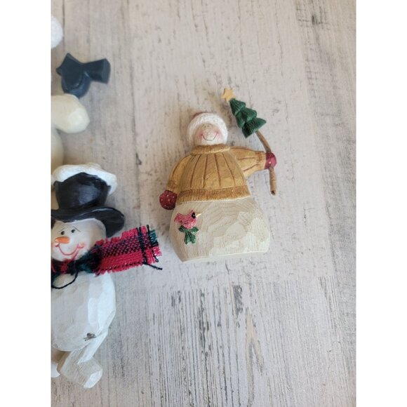 Snowman wreath bird ornament figure xmas set unique - Picture 4 of 9